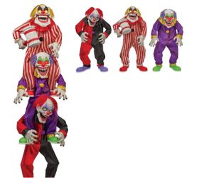 7.5ft Stacked Clown Trio Animatronic