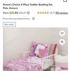 Unicorn Parents Choice 4-Piece Toddler Bedding Set