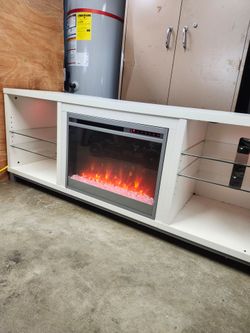 Entertainment center with fireplace