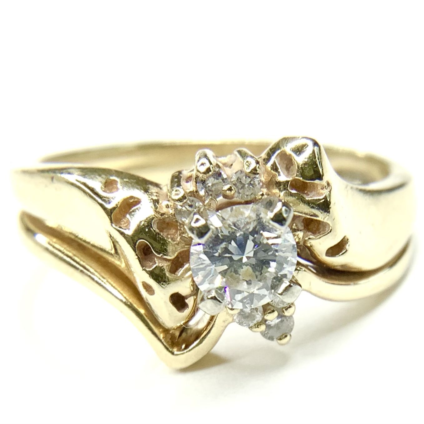 14 Yellow Gold Engagement Diamond Ring Size 5