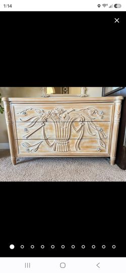 French provincial whitewashed dresser