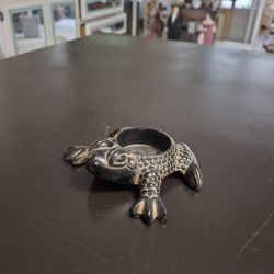 Vintage Cast Iron Frog Tealight Holder 4"x3.5"