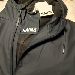 Brand New With Tags Rains Cargo Long Jacket W3 In Navy XL $$50!!
