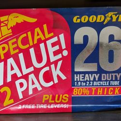 2 New Bicycle Tubes 26" Heavy Duty $10