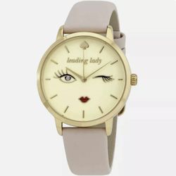 KATE SPADE METRO WINKING EYE WOMEN'S VACHETTA LEATHER GOLD TONE WATCH KSW9025  MPN# KSW9025  Watch Details:  nude pink leather strap bracelet  polishe