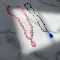2 Gemstone necklaces