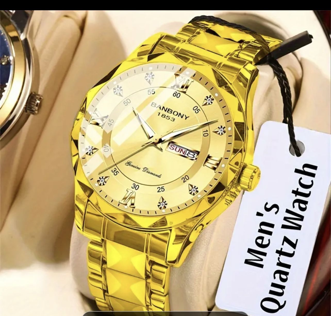 Men's Stainless Steel Multifunctional Watch with Roman Numerals Dial,