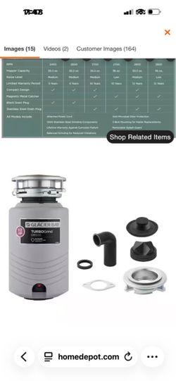 Turbo Grind 1/2 hp. Continuous Feed Garbage Disposal with Power Cord