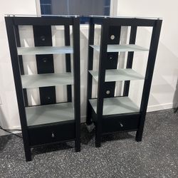 2 Media cabinets With Bottom Drawer
