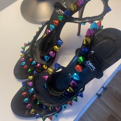 Christian Louboutin Spiked Strap Spiked Studded Heel (Size 40)