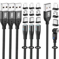 BIG PLUS 4 Pack Magnetic Charging Cable, Magnetic Type C Charger, Compatible with All Smartphones, Micro USB and Type C Devices, Type C Charger.