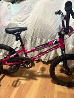 Girls pink HARO BMX bike 16in with training wheels
