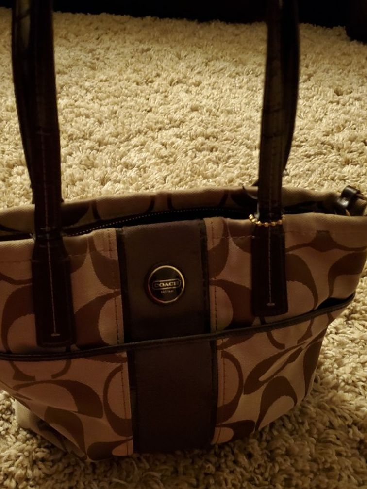 Used Brown Coach Purse Small Tote