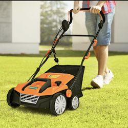 15 Inch 13 Amp Electric Scarifier with Collection Bag and Removable Blades