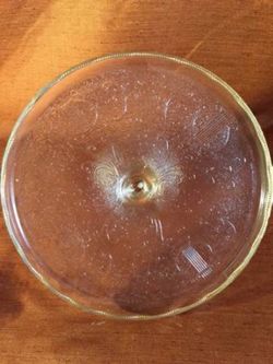 1940's Jeanette Glass Harp Pattern Cake Plate