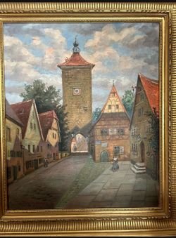 RARE  SIGNED ANTIQUE. Original Oil Painting. Paul’s Goty Racknitz   Not A Reproduction.