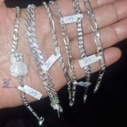 Pulseras De Plata 925  Diferente Presio En Pesando  30  Y Mas 