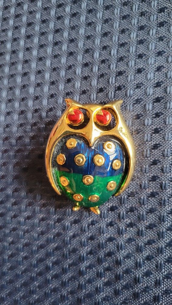 Cloisonne Enamel Owl Pin/Brooch