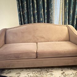 Pink Blush Velvet Sofas – Set of 2, Excellent Condition!