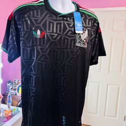  Mexico National Team Soccer Jersey Black Green Red Official 
