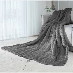 ALANSMA Reversible Weighted Blanket for All Season Luxury Velvet Warm Grey, 10Lb