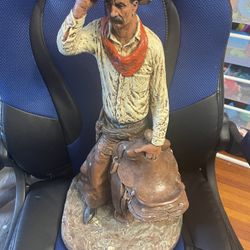 Michael Garman Sculpture "Drifter" in good condition High 11 inc price negotiable Signed 1968 Western Cowboy Americana. with some small lack of color 