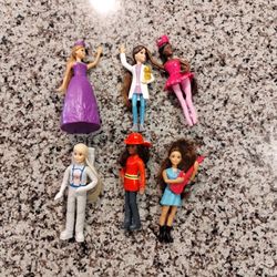 6 pack Barbies mini professionals 5"