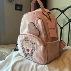 Juicy Couture Pink diamond Velour Heritage Backpack 