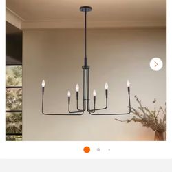 6-Light Black Candle Chandelier Light Fixture