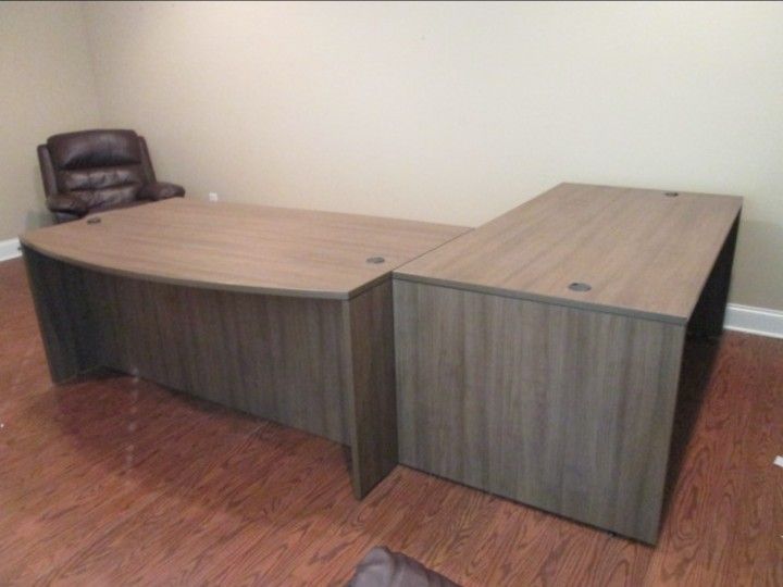 Two Executive Desks Professional Grade in Excellent Condition Locking Drawers Bow Front $1200 Value!