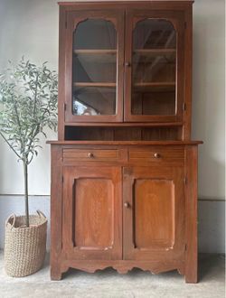 Vintage Primitive Country Hutch Cabinet