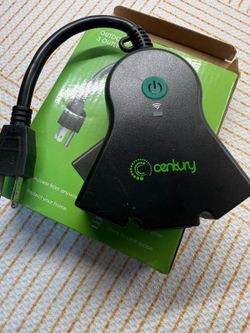 Century Outdoor WiFi Smart Plug Timer Alexa Google Assistant Black Open Box