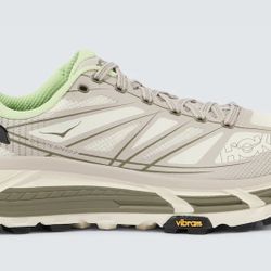 Hoka 'mafate Speed 2' Grey Low Top Sneakers With Logo Print On The Side In Tech Fabric Unisex