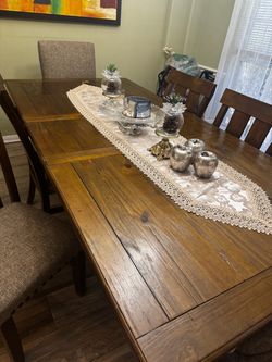 Wood Dining Table with Chairs