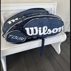 WILSONS Tennis Tour Sports Racket Bag// BLUE THERMO & Moisturizer Guard