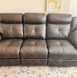 Leather Recliner Couch 