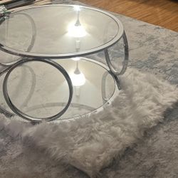 Glass Chrome Coffee Table 