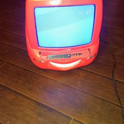 Disney Cars Lightning McQueen  CRT TV No Remote vintage 
