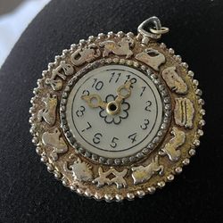 Clock Pendant / Brooch 