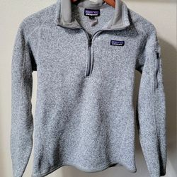 Women's Patagonia 1/4 Zip Better Sweater Pullover Fleece Birch White Sz S Small