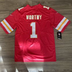 Men's Kansas City Chiefs #1 Xavier Worthy Stitched Red Game Jersey, S to 3Xl