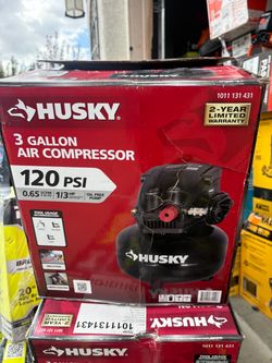 Questions and Answers for Husky 3 Gal. 120 PSI Portable Electric Oil-Free Light Duty Pancake Air Compressor with Fold Down Handle and 1-Quick Coupler