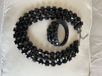 There Two Pieces A  Necklace And A Bracelet They’re Beautiful. The Color Is Black.both For 45 Total 