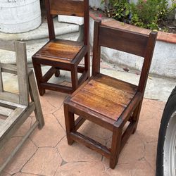 Sturdy Wooden Chairs x2 Sillas De Madera $45 Both