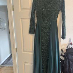 Beautiful long party dress green green color