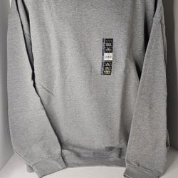 Mens 3XL (54-56) Athletic Works Fleece Crew Sweatshirt Grey 