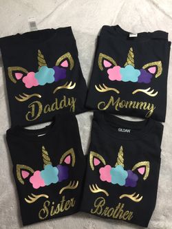 Unicorn birthday shirts personalized/ Playeras/camisas personalizadas para cumpleaños