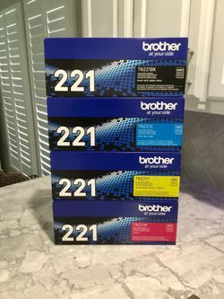 Genuine BROTHER TN221 - 4 pc Toner Set - NEW SEALED