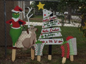 Grinch Christmas yard props