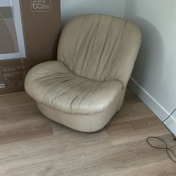 Vintage Leather Swivel Chair (Will Sell Separately) 